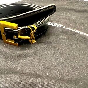 YSL leather belt slim 80